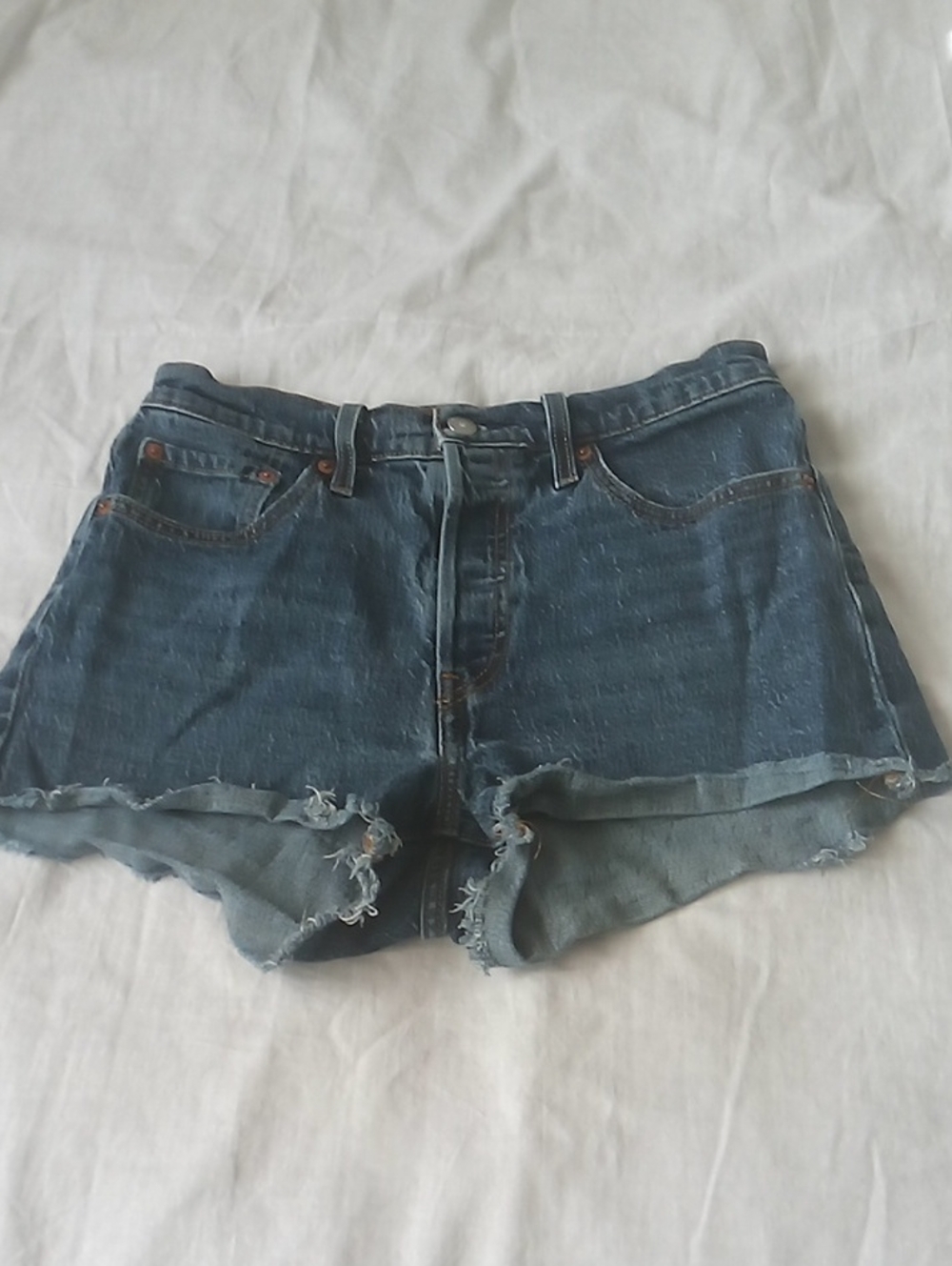 Levi's Denim High-Rise Cutoff Shorts - Blue
